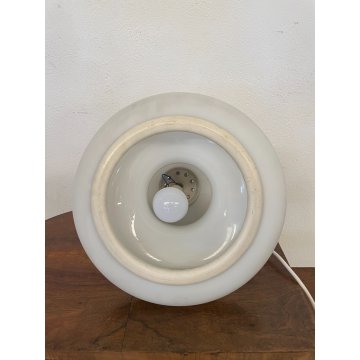 GRANDE RARA LAMPADA DA TAVOLO VETRO OPALINO FONTANA ARTE MAX INGRAND SFERA 1970