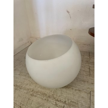 GRANDE RARA LAMPADA DA TAVOLO VETRO OPALINO FONTANA ARTE MAX INGRAND SFERA 1970