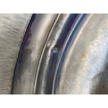ANTICO GRANDE VASSOIO CUPOLA PORTATA per CARNE RAME OTTONE ARGENTATO PRIMO '900