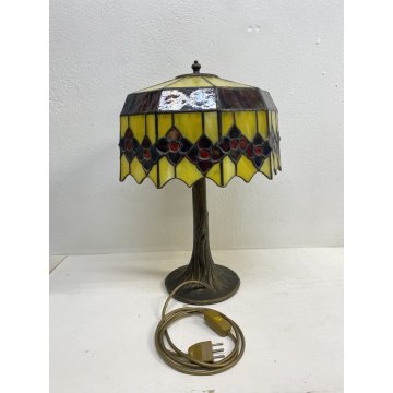 GRANDE LAMPADA TAVOLO ABATJOUR STILE TIFFANY ART NOUVEAU VINTAGE 1 LUME 50 cm/h