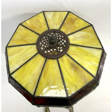 GRANDE LAMPADA TAVOLO ABATJOUR STILE TIFFANY ART NOUVEAU VINTAGE 1 LUME 50 cm/h