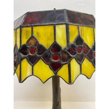 GRANDE LAMPADA TAVOLO ABATJOUR STILE TIFFANY ART NOUVEAU VINTAGE 1 LUME 50 cm/h