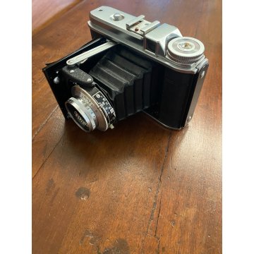 VINTAGE VOIGTLÄNDER PERKEO I FOLDING CAMERA Vaskar 1:45/80 LENS con CUSTODIA '50