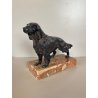 SCULTURA Magrino CANE da CACCIA SETTER DOG PLACCATA ARGENTO 925 - 27x18cm/h