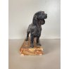 SCULTURA Magrino CANE da CACCIA SETTER DOG PLACCATA ARGENTO 925 - 27x18cm/h