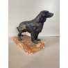 SCULTURA Magrino CANE da CACCIA SETTER DOG PLACCATA ARGENTO 925 - 27x18cm/h