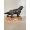 SCULTURA Magrino CANE da CACCIA SETTER DOG PLACCATA ARGENTO 925 - 27x18cm/h