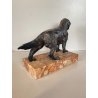 SCULTURA Magrino CANE da CACCIA SETTER DOG PLACCATA ARGENTO 925 - 27x18cm/h