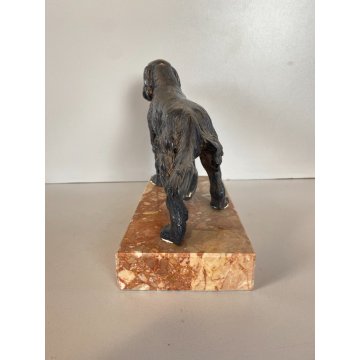 SCULTURA Magrino CANE da CACCIA SETTER DOG PLACCATA ARGENTO 925 - 27x18cm/h