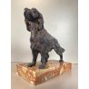 SCULTURA Magrino CANE da CACCIA SETTER DOG PLACCATA ARGENTO 925 - 27x18cm/h