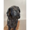 SCULTURA Magrino CANE da CACCIA SETTER DOG PLACCATA ARGENTO 925 - 27x18cm/h