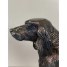 SCULTURA Magrino CANE da CACCIA SETTER DOG PLACCATA ARGENTO 925 - 27x18cm/h