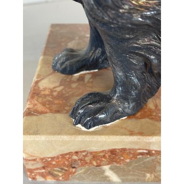 SCULTURA Magrino CANE da CACCIA SETTER DOG PLACCATA ARGENTO 925 - 27x18cm/h