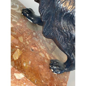 SCULTURA Magrino CANE da CACCIA SETTER DOG PLACCATA ARGENTO 925 - 27x18cm/h