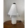 LAMPADA da TAVOLO FUNGO MUSHROOM VETRO MURANO BIANCO OPALINO ANNI '70