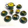 VINTAGE SET 6 pers. TE TISANA CERAMICA ERNESTINE SALERNO SMALTO VERDE GIALLO '60