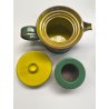 VINTAGE SET 6 pers. TE TISANA CERAMICA ERNESTINE SALERNO SMALTO VERDE GIALLO '60