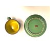 VINTAGE SET 6 pers. TE TISANA CERAMICA ERNESTINE SALERNO SMALTO VERDE GIALLO '60