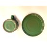 VINTAGE SET 6 pers. TE TISANA CERAMICA ERNESTINE SALERNO SMALTO VERDE GIALLO '60