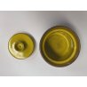 VINTAGE SET 6 pers. TE TISANA CERAMICA ERNESTINE SALERNO SMALTO VERDE GIALLO '60