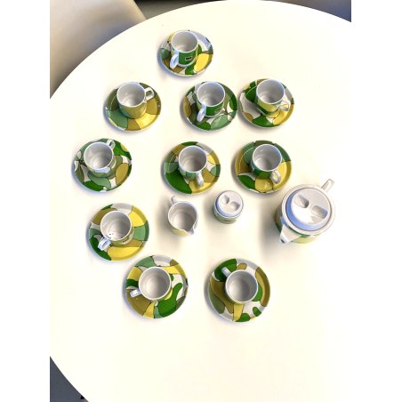 VINTAGE SET 10 pers SERVIZIO THE CERAMICA DESIGN Franco Pozzi COMPACT LINE '70