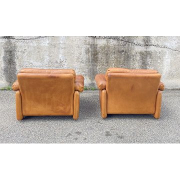 COPPIA POLTRONA DESIGN Afra & Tobia Scarpa "Coronado" B&B SOFA ARMCHAIR ANNI 70