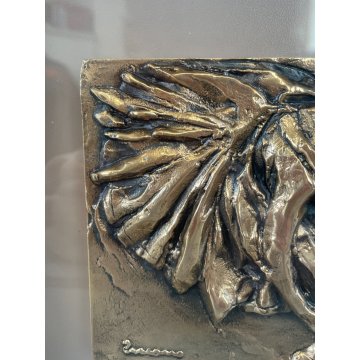 QUADRO BASSORILIEVO BRONZO BALLERINA FRANCO TROIANO FIGURA FEMMINILE DANZATRICE