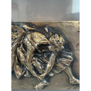 QUADRO BASSORILIEVO BRONZO BALLERINA FRANCO TROIANO FIGURA FEMMINILE DANZATRICE