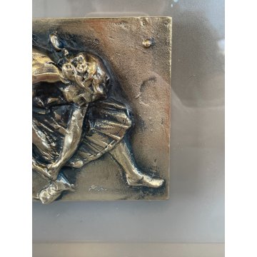 QUADRO BASSORILIEVO BRONZO BALLERINA FRANCO TROIANO FIGURA FEMMINILE DANZATRICE