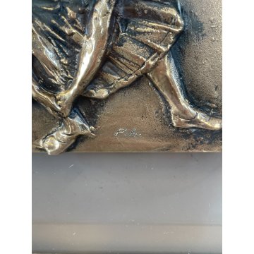 QUADRO BASSORILIEVO BRONZO BALLERINA FRANCO TROIANO FIGURA FEMMINILE DANZATRICE