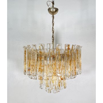 LAMPADARIO SOSPENSIONE VETRO MURANO LA MURRINA ATTR. Mazzega CEILING LAMP 1970