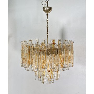 LAMPADARIO SOSPENSIONE VETRO MURANO LA MURRINA ATTR. Mazzega CEILING LAMP 1970