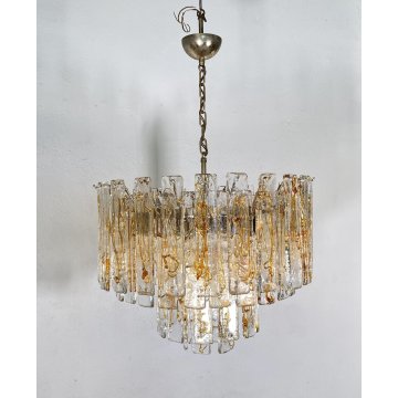 LAMPADARIO SOSPENSIONE VETRO MURANO LA MURRINA ATTR. Mazzega CEILING LAMP 1970