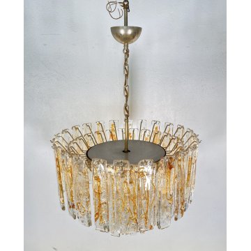 LAMPADARIO SOSPENSIONE VETRO MURANO LA MURRINA ATTR. Mazzega CEILING LAMP 1970