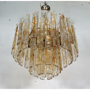 LAMPADARIO SOSPENSIONE VETRO MURANO LA MURRINA ATTR. Mazzega CEILING LAMP 1970
