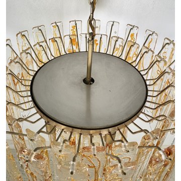 LAMPADARIO SOSPENSIONE VETRO MURANO LA MURRINA ATTR. Mazzega CEILING LAMP 1970