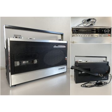 RADIO VINTAGE Grundig C4000 Automatic NERA FUNZIONANTE CUSTODIA ANTENNA '70