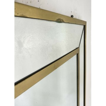 SPECCHIERA DESIGN SPECCHIO MADE IN ITALY VINTAGE ANNI 70 MIRROR CORNICE OTTONE 