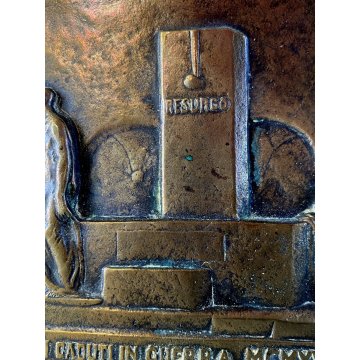 PLACCA BRONZO BASSORILIEVO A. Minerbi MONUMENTO Medici Caduti Italiani WWI 15-18