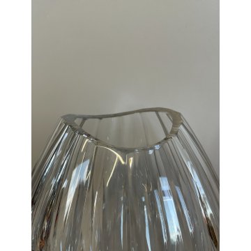 VASO VETRO MOSER CRISTALLO MOLATO FORMA GOCCIA ARREDAMENTO VASE TRASPARENTE 1980