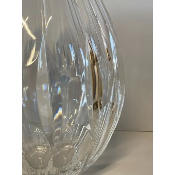 VASO VETRO MOSER CRISTALLO MOLATO FORMA GOCCIA ARREDAMENTO VASE TRASPARENTE 1980
