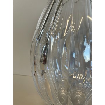 VASO VETRO MOSER CRISTALLO MOLATO FORMA GOCCIA ARREDAMENTO VASE TRASPARENTE 1980