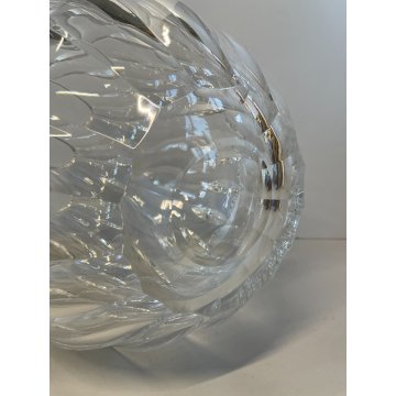 VASO VETRO MOSER CRISTALLO MOLATO FORMA GOCCIA ARREDAMENTO VASE TRASPARENTE 1980