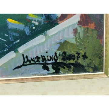 QUADRO DIPINTO OLIO TELA Luciano Lutring 2007 PAESAGGIO MARINA Golfo Sorrento