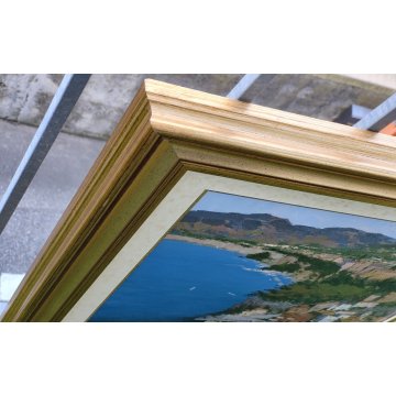 QUADRO DIPINTO OLIO TELA Luciano Lutring 2007 PAESAGGIO MARINA Golfo Sorrento