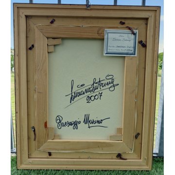 QUADRO DIPINTO OLIO TELA Luciano Lutring 2007 PAESAGGIO MARINA Golfo Sorrento