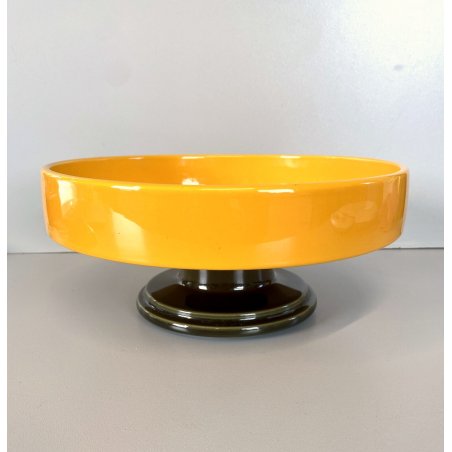 ALZATA West Germany POTTERY MID CENTURY MODERN CERAMICA SMALTO GIALLO VERDE ø 24