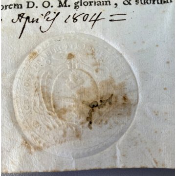 ANTICA AUTENTICA di RELIQUIA BOLLA STAMPATA SIGILLO ROMA 10 Aprile 1804