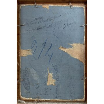 PICCOLO DIPINTO OLIO Giuseppe Solenghi PAESAGGIO URBANO Milano TRENO PIOGGIA 900