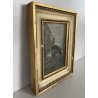 PICCOLO DIPINTO OLIO Giuseppe Solenghi PAESAGGIO URBANO Milano TRENO PIOGGIA 900